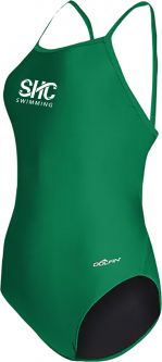 Women's Dolfin Solid V-2 Back Swimsuit, Green